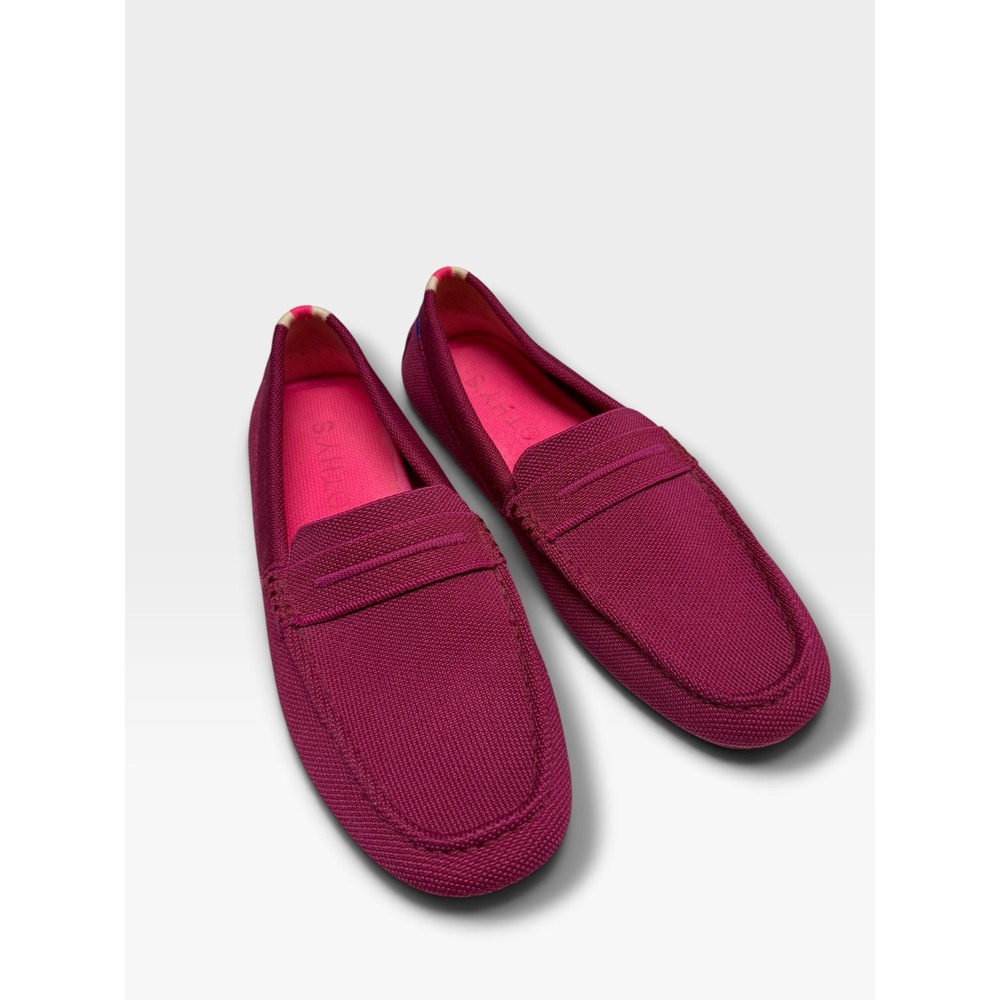 Rothy's The Driver Raspberry Pink Knit Driving Loafers Flats Women's Size 10